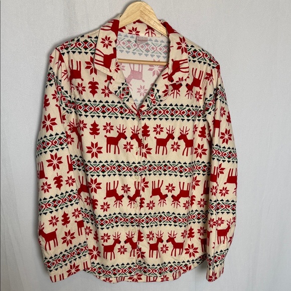 NWOT Hanna Andersson Women's Holiday Flannel Pajama Set Sz S Dear Deer Christmas - Picture 3 of 14